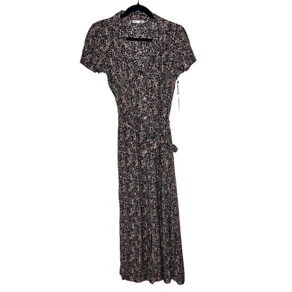 DEX Animal Print Button Front Midi Dress - Picture 4 of 10